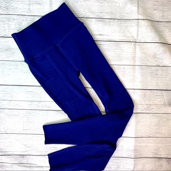 Fabletics Pants - Fabletics SculptKnit High Waist Ribbed Leggings Royal Blue Size XS   24" Inseam